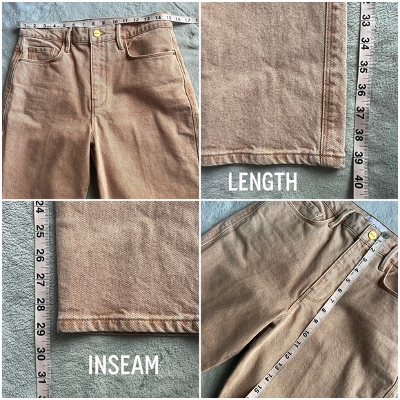 Frame Le Sylvie Slender Straight High-Rise Stretch Denim Jeans Sand Sz 28 - Picture 16 of 16